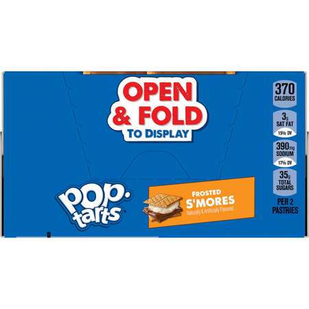 Kelloggs Pop-Tarts Frosted Open & Fold Display S'Mores Pastry 2 Count, PK72 3800022371